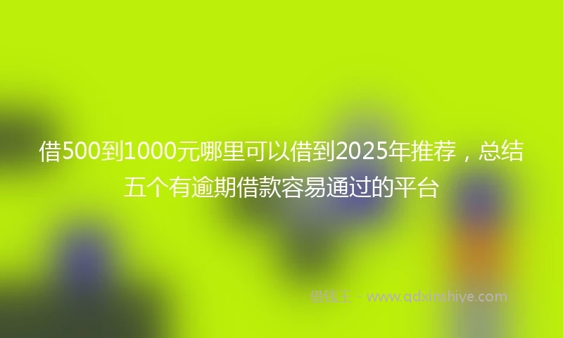 借500到1000元哪里可以借到2025年推荐，总结五个有逾期借款容易通过的平台