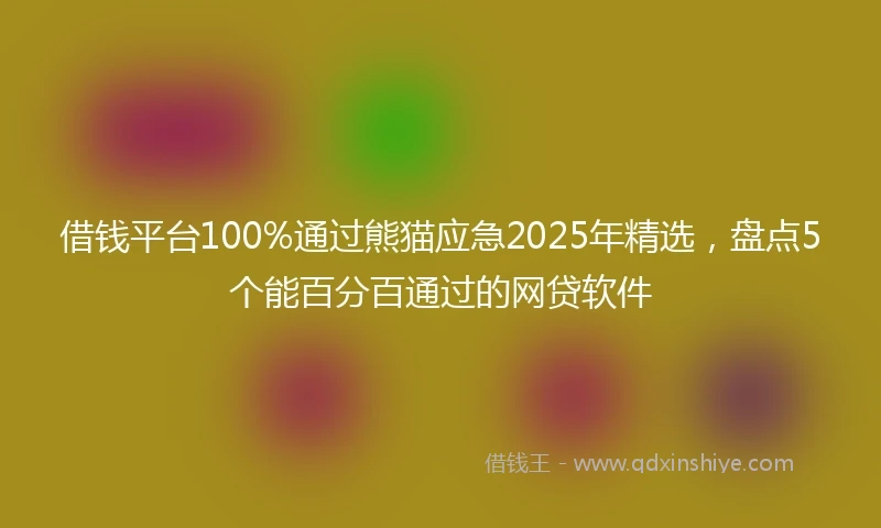 借钱平台100%通过熊猫应急2025年精选，盘点5个能百分百通过的网贷软件