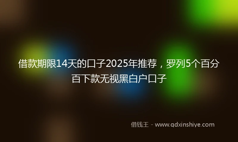借款期限14天的口子2025年推荐，罗列5个百分百下款无视黑白户口子