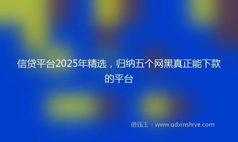 信贷平台2025年精选，归纳五个网黑真正能下款的平台