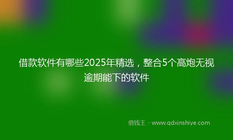 借款软件有哪些2025年精选，整合5个高炮无视逾期能下的软件