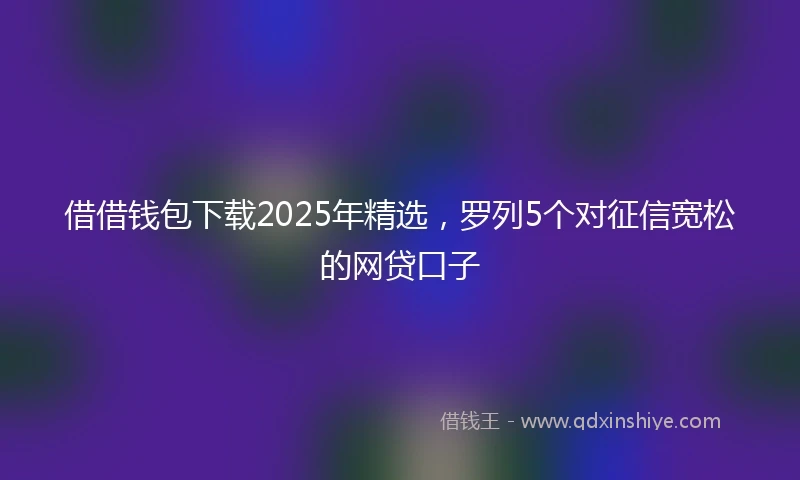 借借钱包下载2025年精选，罗列5个对征信宽松的网贷口子