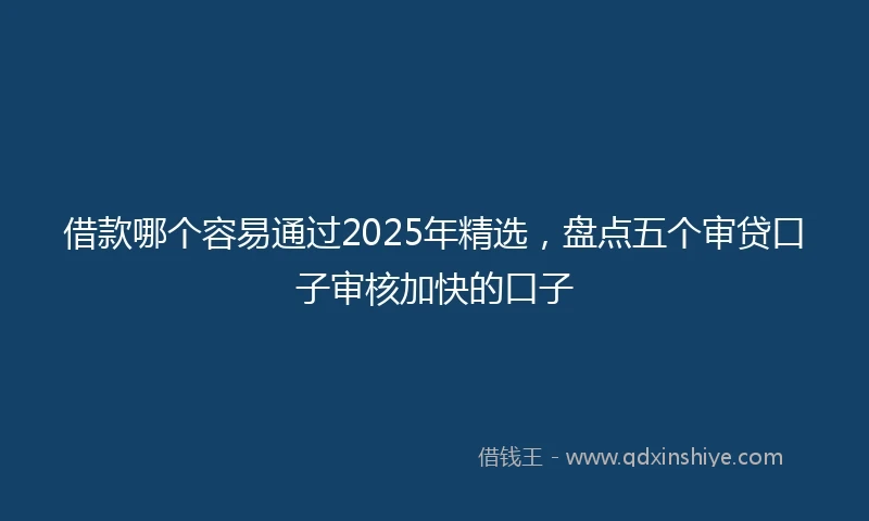 借款哪个容易通过2025年精选,盘点五个审贷口子审核加快的口子