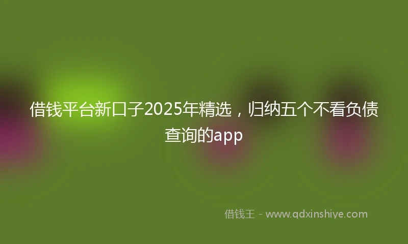 借钱平台新口子2025年精选，归纳五个不看负债查询的app