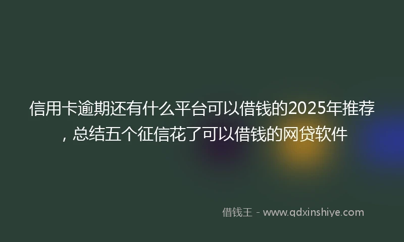 信用卡逾期还有什么平台可以借钱的2025年推荐,总结五个征信花了可以借钱的网贷软件