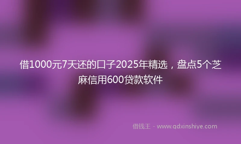 借1000元7天还的口子2025年精选，盘点5个芝麻信用600贷款软件