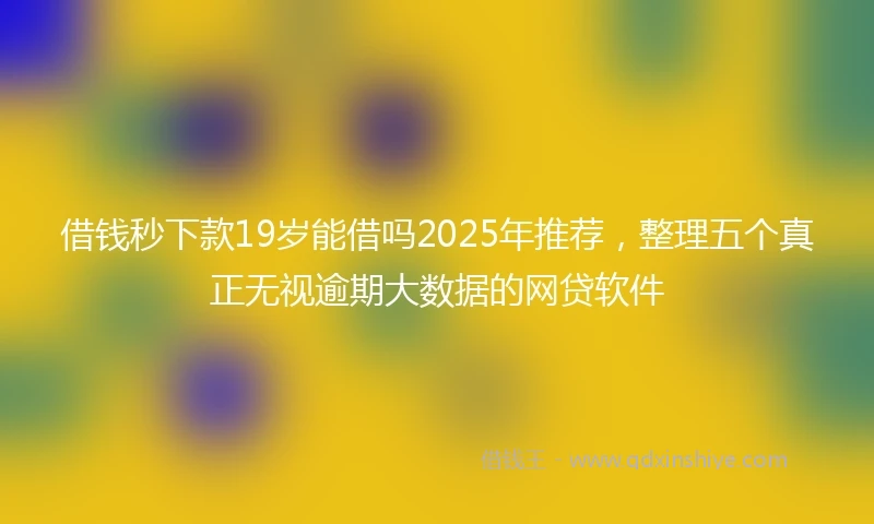 借钱秒下款19岁能借吗2025年推荐，整理五个真正无视逾期大数据的网贷软件