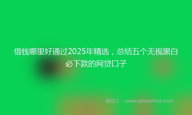 借钱哪里好通过2025年精选，总结五个无视黑白必下款的网贷口子