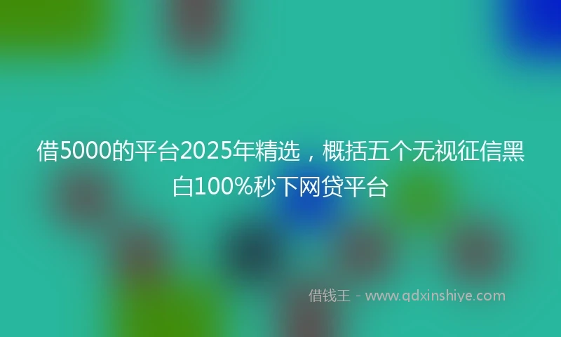 借5000的平台2025年精选，概括五个无视征信黑白100%秒下网贷平台