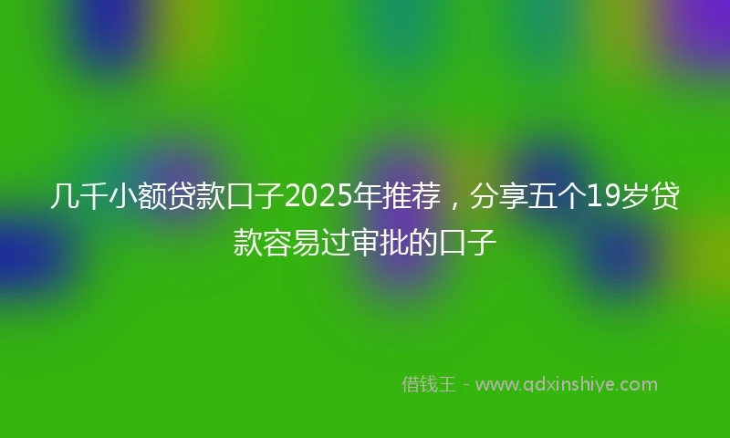 几千小额贷款口子2025年推荐，分享五个19岁贷款容易过审批的口子
