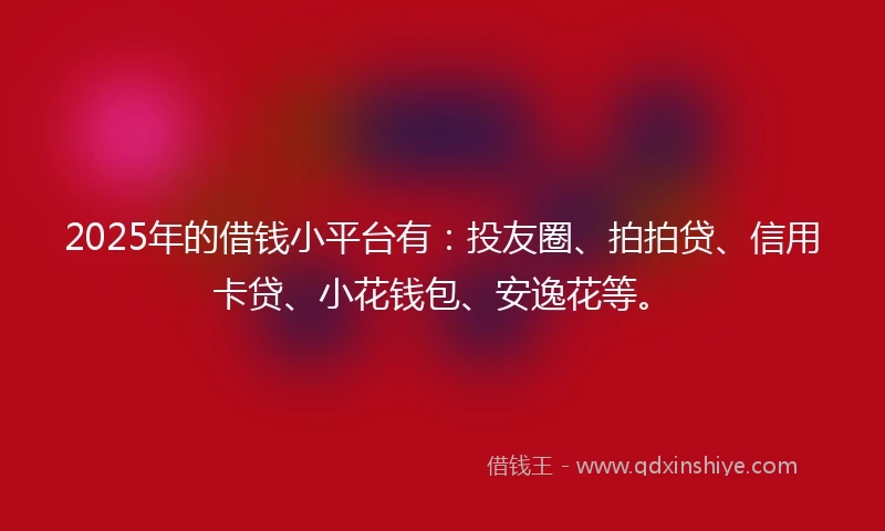 2025年的借钱小平台有：投友圈、拍拍贷、信用卡贷、小花钱包、安逸花等。