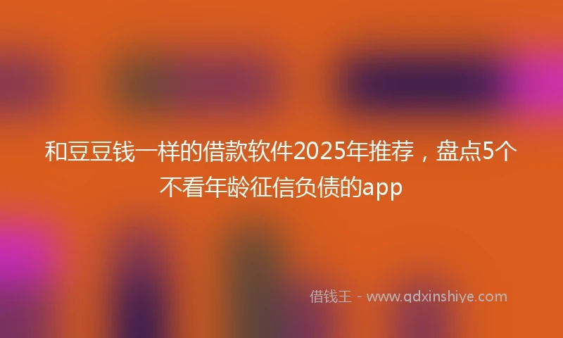 和豆豆钱一样的借款软件2025年推荐，盘点5个不看年龄征信负债的app
