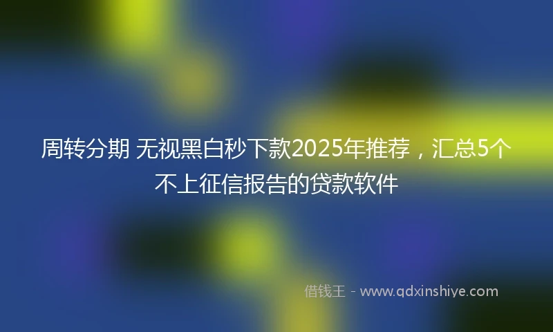 周转分期 无视黑白秒下款2025年推荐，汇总5个不上征信报告的贷款软件