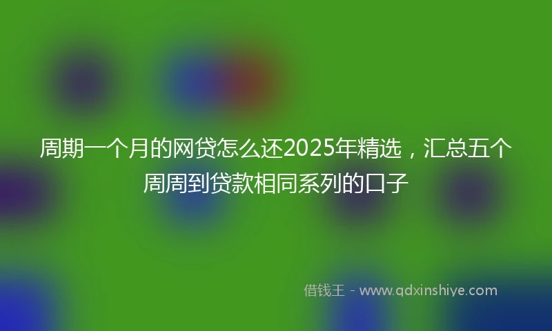 周期一个月的网贷怎么还2025年精选，汇总五个周周到贷款相同系列的口子