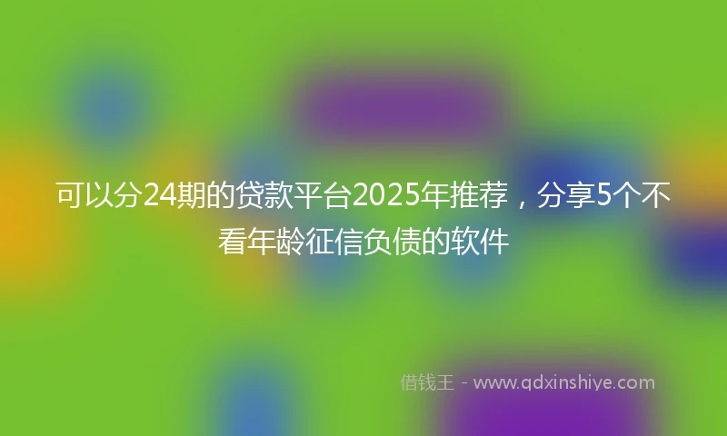可以分24期的贷款平台2025年推荐,分享5个不看年龄征信负债的软件