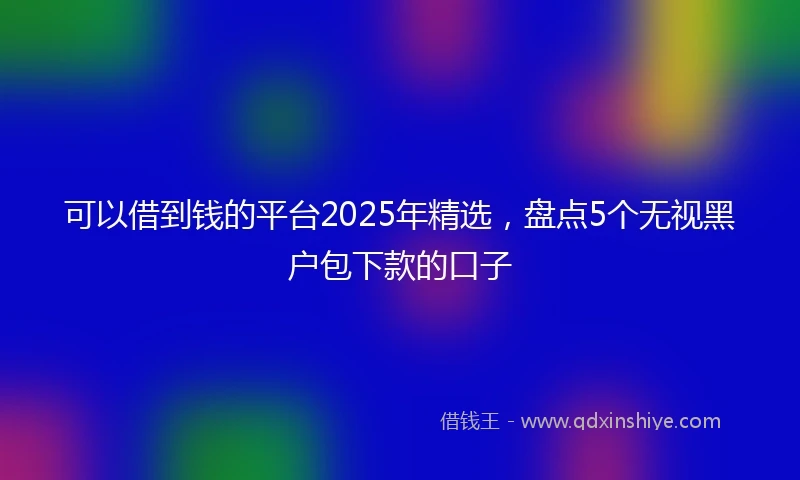 可以借到钱的平台2025年精选，盘点5个无视黑户包下款的口子