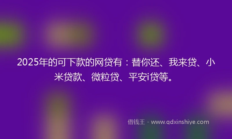 2025年的可下款的网贷有：替你还、我来贷、小米贷款、微粒贷、平安i贷等。