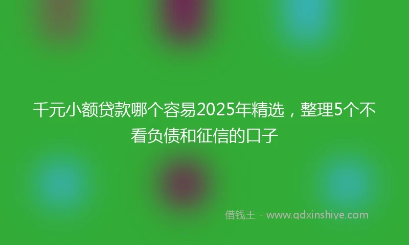 千元小额贷款哪个容易2025年精选，整理5个不看负债和征信的口子