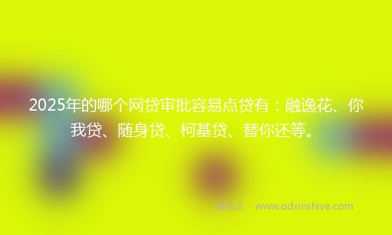 2025年的哪个网贷审批容易点贷有：融逸花、你我贷、随身贷、柯基贷、替你还等。