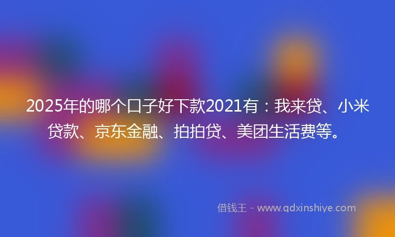 2025年的哪个口子好下款2021有:我来贷、小米贷款、京东金融、拍拍贷、美团生活费等。