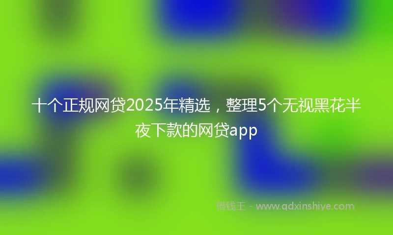 十个正规网贷2025年精选，整理5个无视黑花半夜下款的网贷app