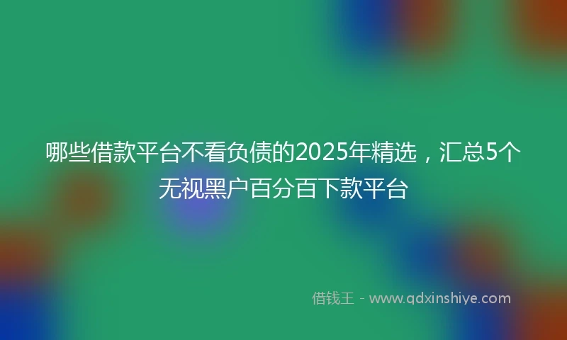 哪些借款平台不看负债的2025年精选，汇总5个无视黑户百分百下款平台