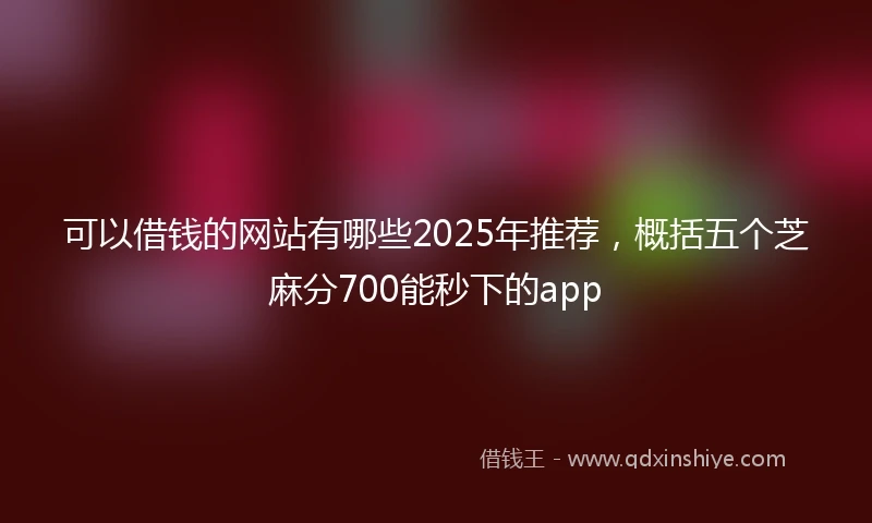 可以借钱的网站有哪些2025年推荐,概括五个芝麻分700能秒下的app
