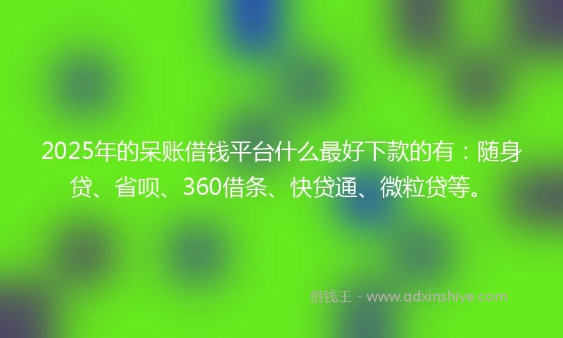2025年的呆账借钱平台什么最好下款的有：随身贷、省呗、360借条、快贷通、微粒贷等。