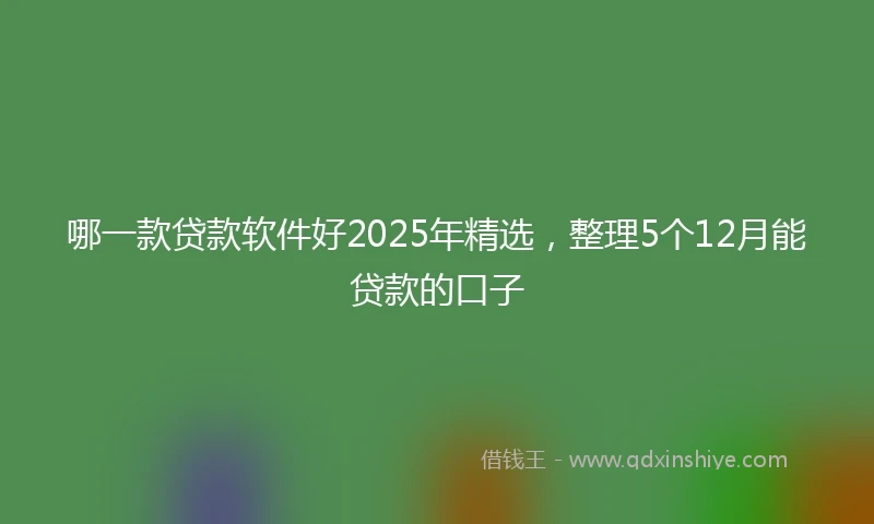 哪一款贷款软件好2025年精选，整理5个12月能贷款的口子