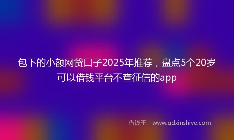 包下的小额网贷口子2025年推荐，盘点5个20岁可以借钱平台不查征信的app