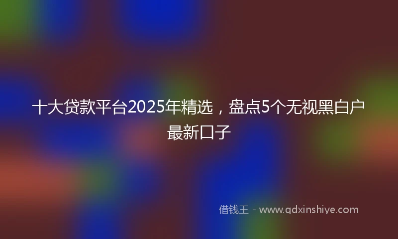十大贷款平台2025年精选，盘点5个无视黑白户最新口子
