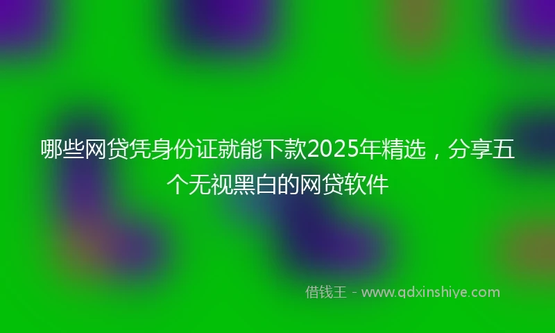 哪些网贷凭身份证就能下款2025年精选,分享五个无视黑白的网贷软件