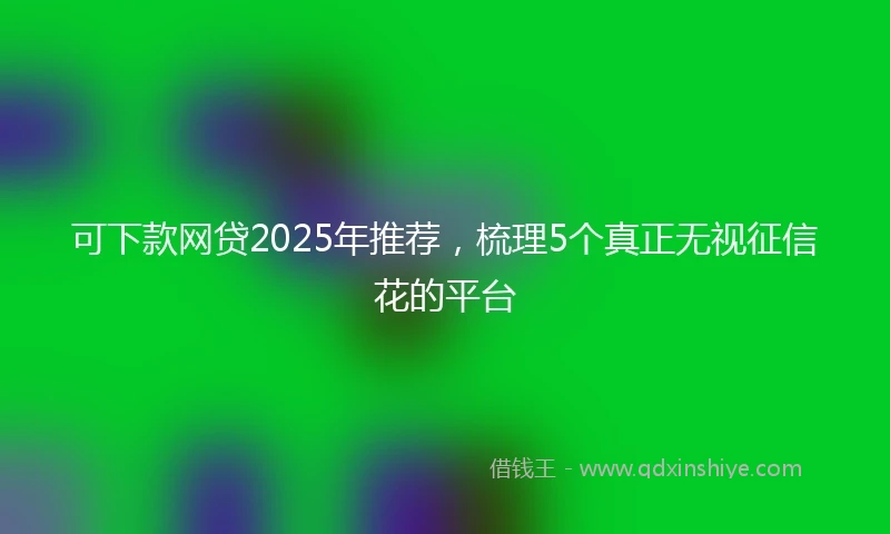 可下款网贷2025年推荐，梳理5个真正无视征信花的平台