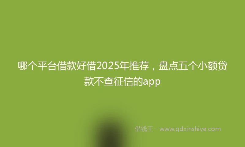 哪个平台借款好借2025年推荐，盘点五个小额贷款不查征信的app