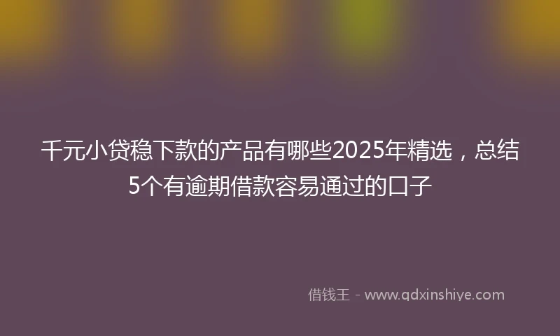千元小贷稳下款的产品有哪些2025年精选，总结5个有逾期借款容易通过的口子