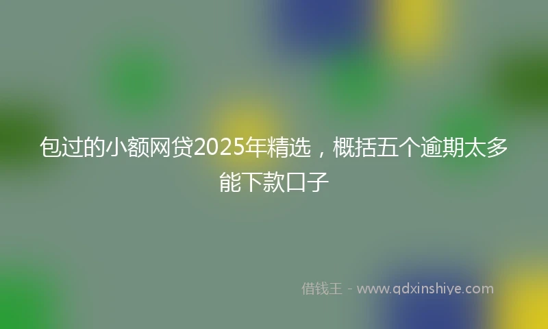 包过的小额网贷2025年精选，概括五个逾期太多能下款口子