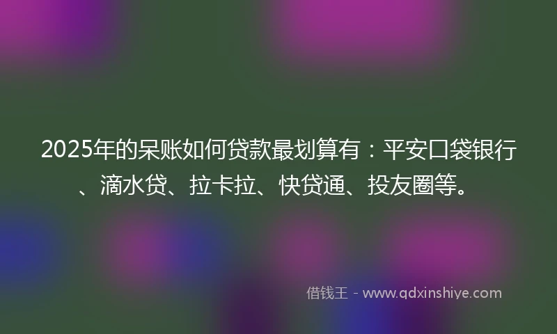 2025年的呆账如何贷款最划算有：平安口袋银行、滴水贷、拉卡拉、快贷通、投友圈等。