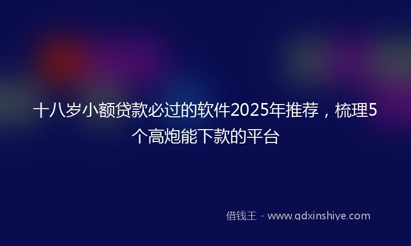 十八岁小额贷款必过的软件2025年推荐，梳理5个高炮能下款的平台