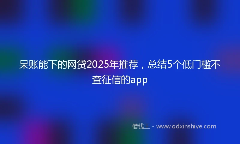 呆账能下的网贷2025年推荐，总结5个低门槛不查征信的app