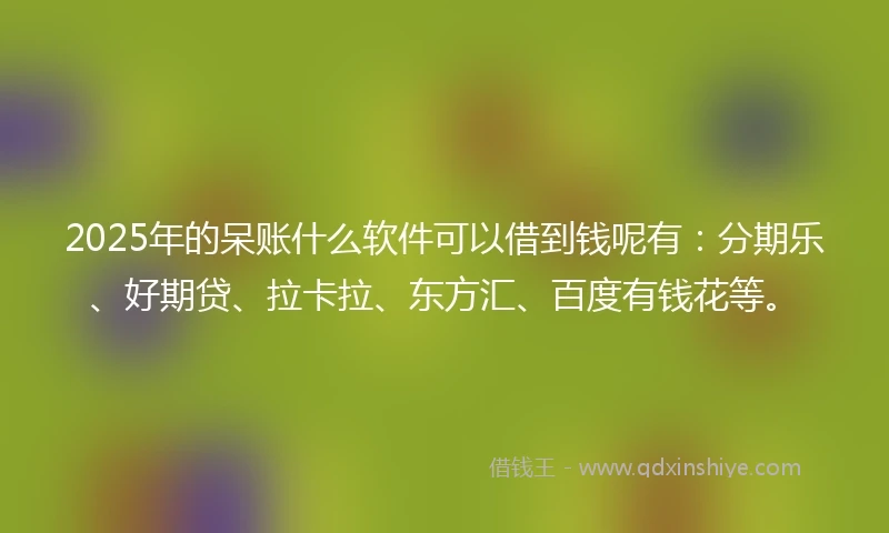 2025年的呆账什么软件可以借到钱呢有：分期乐、好期贷、拉卡拉、东方汇、百度有钱花等。
