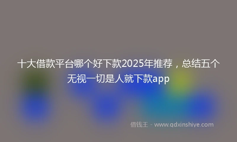 十大借款平台哪个好下款2025年推荐，总结五个无视一切是人就下款app