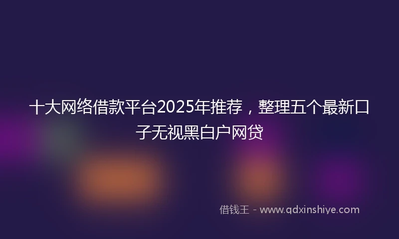 十大网络借款平台2025年推荐，整理五个最新口子无视黑白户网贷