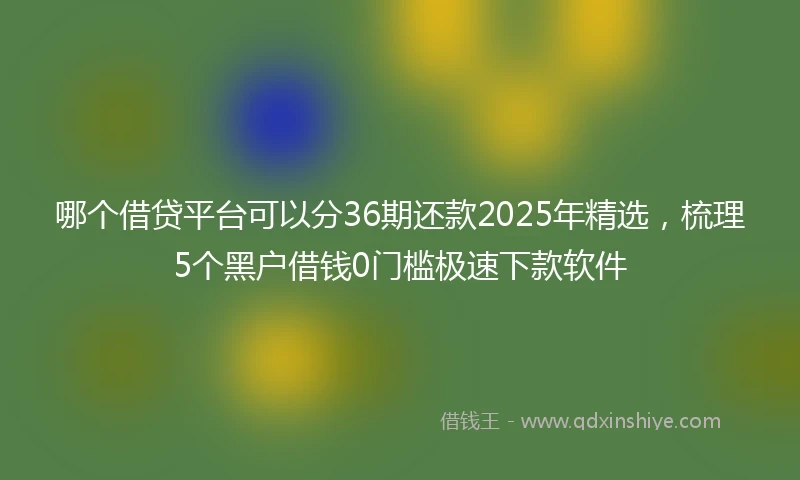 哪个借贷平台可以分36期还款2025年精选，梳理5个黑户借钱0门槛极速下款软件
