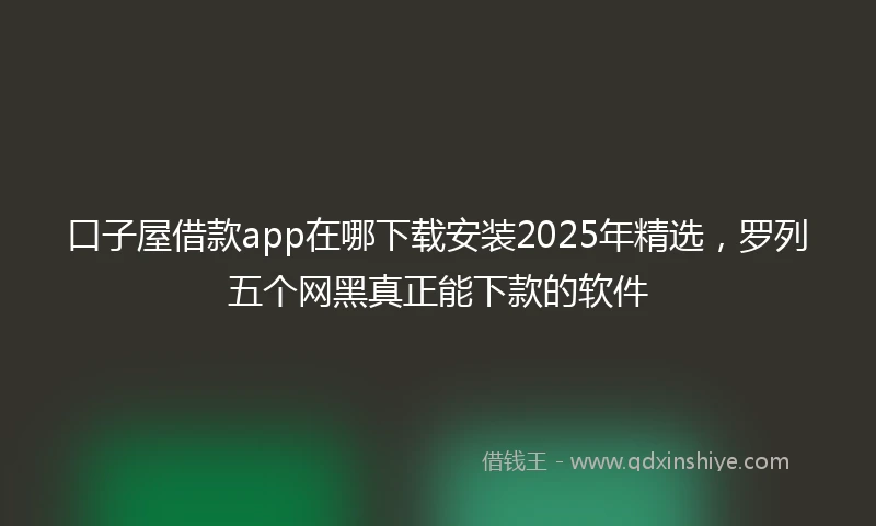 口子屋借款app在哪下载安装2025年精选，罗列五个网黑真正能下款的软件