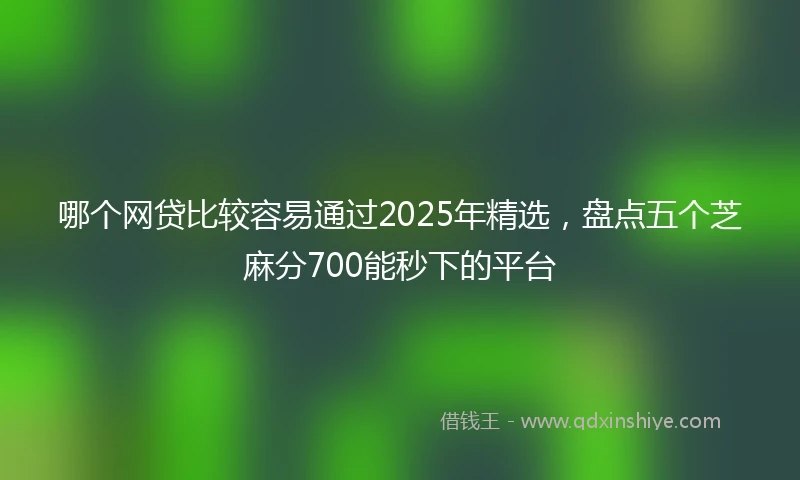 哪个网贷比较容易通过2025年精选，盘点五个芝麻分700能秒下的平台
