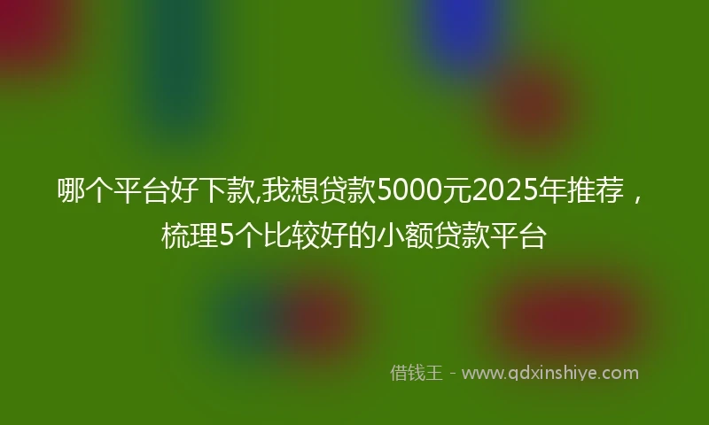 哪个平台好下款,我想贷款5000元2025年推荐，梳理5个比较好的小额贷款平台