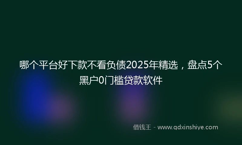 哪个平台好下款不看负债2025年精选，盘点5个黑户0门槛贷款软件