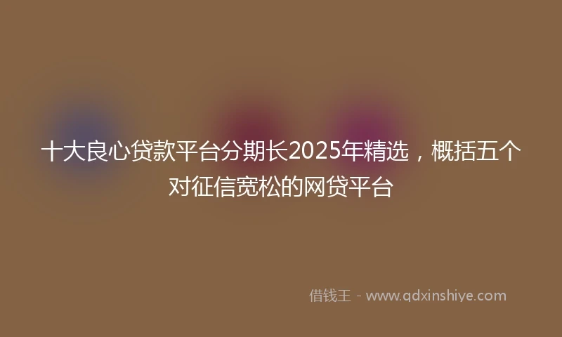 十大良心贷款平台分期长2025年精选，概括五个对征信宽松的网贷平台