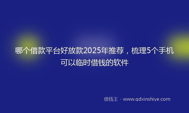 哪个借款平台好放款2025年推荐，梳理5个手机可以临时借钱的软件