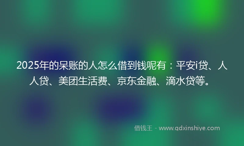 2025年的呆账的人怎么借到钱呢有：平安i贷、人人贷、美团生活费、京东金融、滴水贷等。